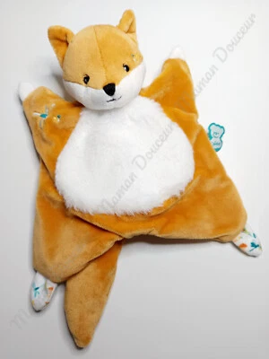 Doudou Plat/Mouchoir Léonard Renard Orange Blanc Libellule Bleue Brodée  - Kaloo - Photo 1/4