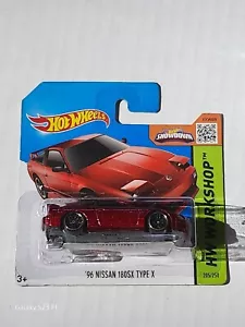 2015 Hot Wheels Red 96’ Nissan 180SX Type X HW Workshop 205/250 Short Card - Picture 1 of 2