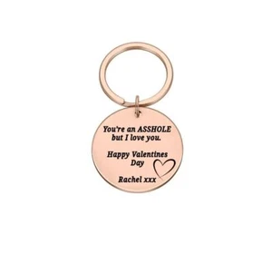 Personalisierter Schlüsselanhänger personalisiert Gravur Geschenk Neuheit Valentinstag Liebe - Bild 1 von 11
