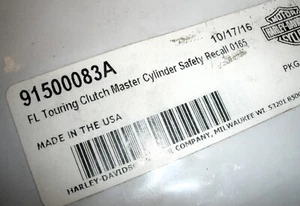 Genuine Harley-Davidson FL TOURING CLUTCH MASTER CYL 0165 RECALL 91500083A  NEW - Picture 1 of 2
