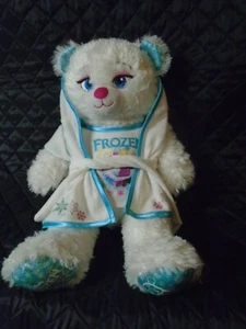 Build A Bear Disney Frozen Elsa Plush Teddy 17" Bear + Frozen Bathrobe & T-shirt - Picture 1 of 12
