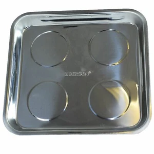 Bandeja Magnética Piezas Cuadrada 10" Soporte de Almacenamiento Acero Inoxidable 4 Imanes Bergen - Imagen 1 de 3