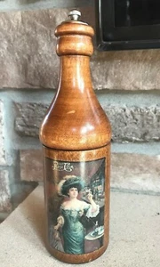 Vintage 1970s Pepsi Anniversary Wood Salt Shaker Pepper Mill Grinder Gibson Girl - Picture 1 of 8
