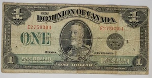 Banconota da 1 dollaro 1923 Dominio del Canada formato grande, - Foto 1 di 2