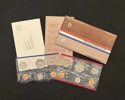 1984 UNCIRCULATED US MINT COIN SET IN ORIGINAL PACKAGING - 10 COINS - P&D - OGP - Image 1 of 4