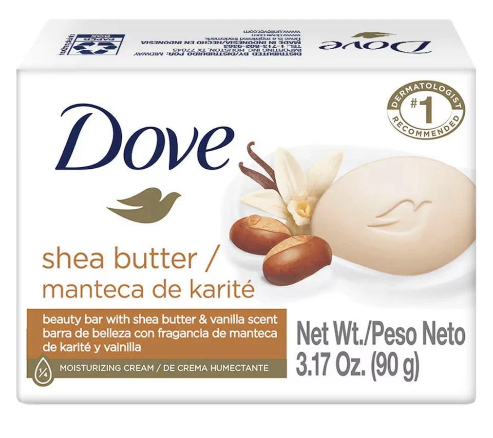 Dove Shea Butter Vanilla Soap, 3.17oz Bar, Moisturizing, FREE SHIPPING - Image 1 of 1