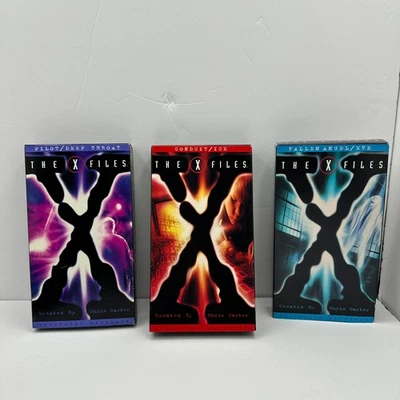 The X Files 3 VHS 1996 Box Set Pilot Deep Throat Eve Fallen Angel Ice Good - Image 1 of 4