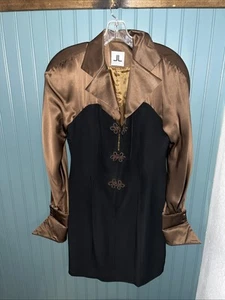 Vtg Julie And Leonard Dress Size 8 Brown And Black 1980’s Shoulder Pads - Picture 1 of 15