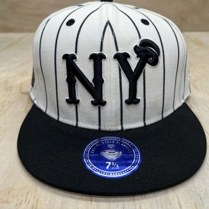 NEW New York Black Yankees Ebbets Field Flannels Pinstripe Fitted Cap Hat 7 3/4 - Picture 1 of 9