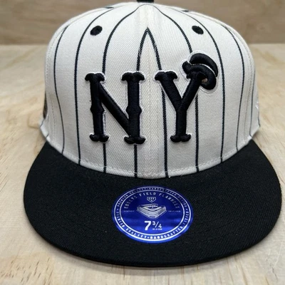 NUEVO New York Negro Yankees Ebbets Campo Franelas Rayas Ajustado Gorra Sombrero 7 3/4 Foto 1 de 4