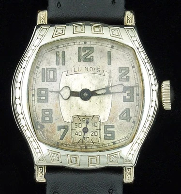 复古 Illinois Speedway 型号 #178 14K 白金填充手表 — 第 1/4 张图片