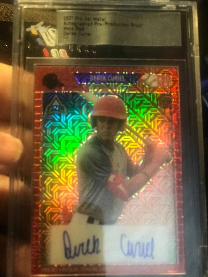 2021 LEAF METAL DRAFT DEREK CURIEL MOJO RED  1/1 AUTO PRO SET PROOF LSU - Image 1 of 1