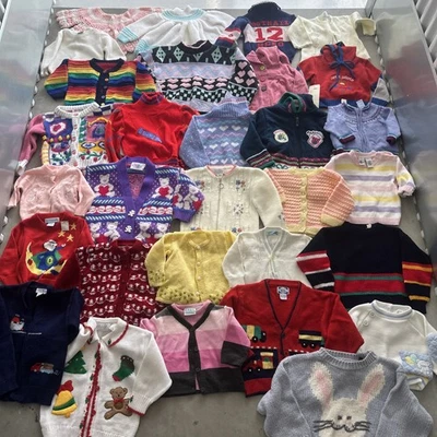 RESELLER BUNDLE!! Vintage Baby & Kids Knit SWEATERS! Lot Of 30! Sz 0-6! - Image 1 of 4