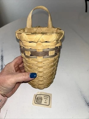 Wall Hang Woven Basket Farmhouse Bathroom Home Flower Door Adele Dietrich Signed - Image 1 of 4