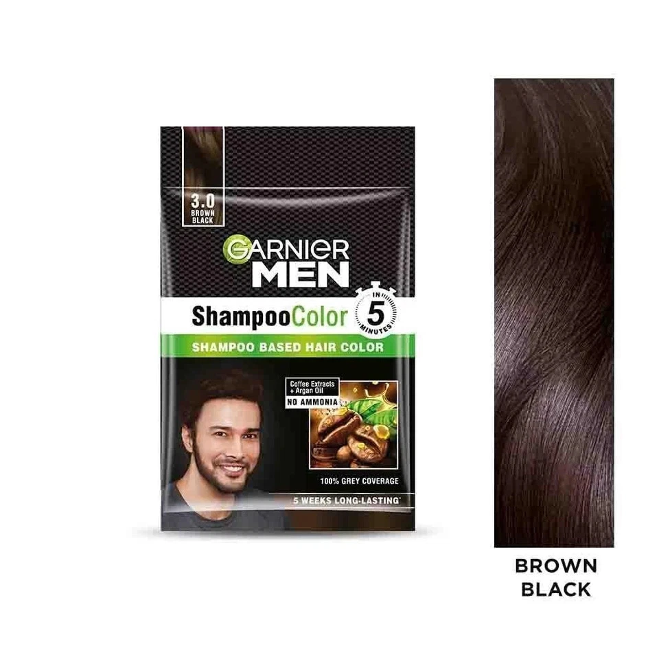 Champú Garnier Hombre Color de Cabello Tono 3.0 Marrón Negro (PAQUETE DE 12)- Foto 1 de 4