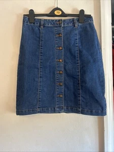 George Blue Denim Knee Length Skirt Size 10 - Picture 1 of 2