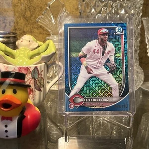 2025 Bowman Mega Box Chrome Elly De La Cruz Blue Mojo Refractor 048/150 #44 - Picture 1 of 2