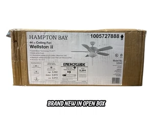 Hampton Bay Wellston II 44 in. Indoor LED Matte White Downrod Ceiling Fan - Picture 1 of 16