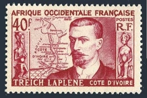 French West Africa 58, hinged. Michel 60. Marcel Triech Laplene, Explorer, 1952. - Picture 1 of 1