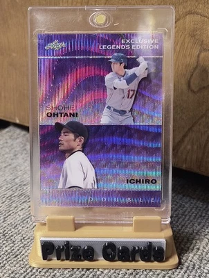 2023 Leaf Exclusive Legends Edition Shohei Ohtani/ Ichiro Purple 9/15 - Image 1 of 2