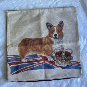 Neuer Royal Corgi Kissenbezug mit Samtrücken, Maße 17" x 17". - Bild 1 von 8