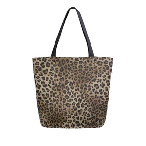 Animal Print Canvas Tote Bag Large Women Casual Shoulder Bag Handbag, Leopard... - Picture 1 of 7