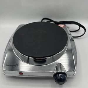 Brentwood Electric 1000W TS-337 Single Warming Hotplate W/ Chrome Finish Tested - Picture 1 of 5