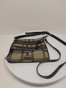 Nine West Crossbody Bag Fabric Purse Small Brown Pocketbook AS IS D11 - Picture 1 of 11