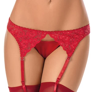 Queen Size Garter Belt Red Lace Escante Lingerie #54006X - Picture 1 of 1