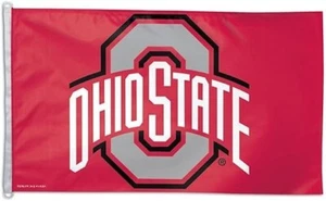 NEW WinCraft NCAA Ohio State Buckeyes Deluxe Logo Fabric Flag 3' x 5' w Grommets - Picture 1 of 8