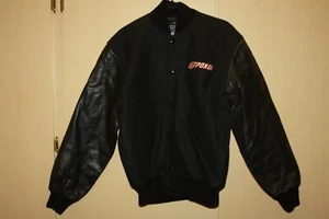 Vintage Stewart Strauss Letterman’s VARSITY JACKET BLACK/BLACK 4TPOXOI SIZE M - Picture 1 of 4