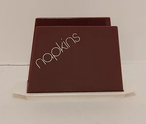 Vintage Retro Napkin Holder Brown Plastic MCM By Dawn Garfiled N.J. - Picture 1 of 9
