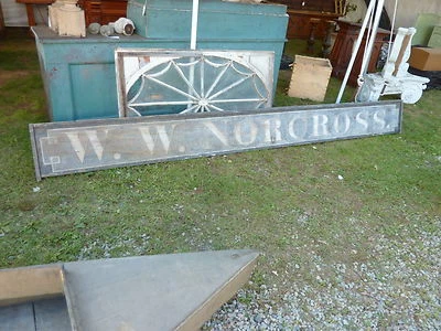 C1880 W W Letrero NORCROSS - Central, Mid Coast ME una cara 140" x 15" x 2"  Foto 1 de 4