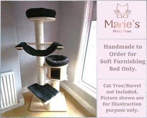 BLACK Pet Cat Bed Replacement Set for Natural Paradise Cat Tree Magnolia XL - Picture 1 of 20