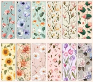 Set Of 4 Beautiful Floral Magnetic Bookmarks Great For Kids And Adults - Picture 1 of 5