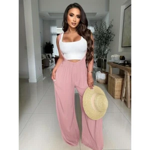 Womens Casual Wide Leg Palazzo Pants - Adjustable Drawstring Waist All Seasons - Picture 1 of 48