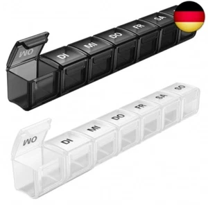 2 X Tablettenbox 7 Tage Deutsch, BUG HULL Pillendose 7 Fächer,