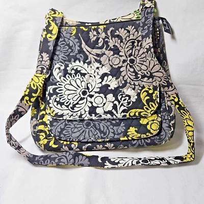 Vera Bradley Baroque Bag Mailbag Crossbody Shoulder Strap NWT Negro Amarillo Gris Foto 1 de 4