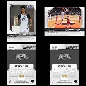 (2) 2024-25 Panini Instant Stephon Castle ROOKIE CARDS SP Spurs #360 & #456 RC - Picture 1 of 5