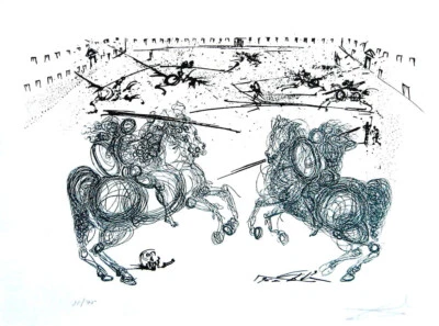 Salvador Dali 1904 / Combat de cavaliers / Radierung, handsigniert / 1971 /Ed.75 - Bild 1 von 4