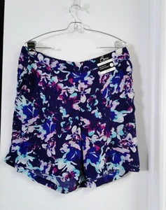 BM Casual Women's Shorts Blue Floral Front Pockets UK 18 US 14 NWT - Picture 1 of 7