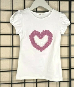 NEW NWT White/Purple RICH 3-D Heart PLUSH Top/Shirt Size 2/3Y, 4Y, 5Y, 6Y or 6X - Picture 1 of 11
