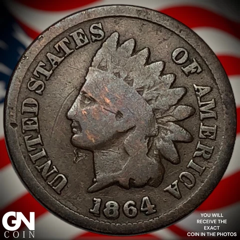 1864 L Indian Head Cent Penny  Q6897 Cover