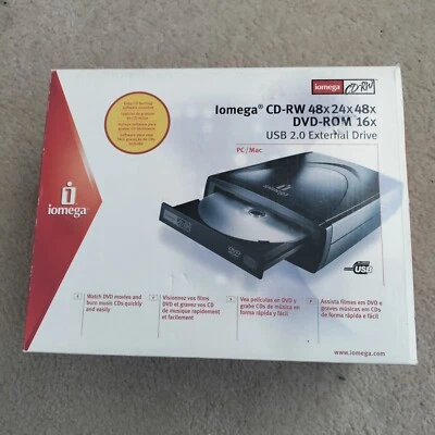 New Open Box IOMEGA CD-RW 48x 24 x 48 USB 2.0 External Drive for PC / Mac - Image 1 of 4