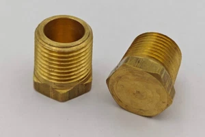 ZWEI 2X Parker Hannifin 218P-8 Messing Sechskant-Kopf Stopfen Rohrverschraubung, 1/2" Außengewinde - Bild 1 von 7