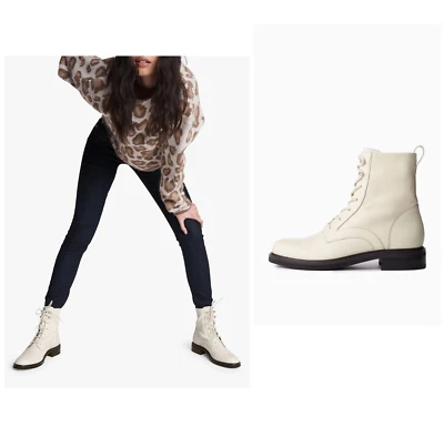 Botas de cuero con cordones Rag & Bone Slayton nuevas con etiquetas $495 en blanco antiguo talla: 36 EE. UU. 6 Foto 1 de 4