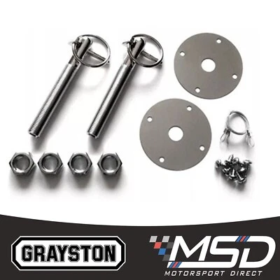 GRAYSTON Heavy Duty Quick-Release Competition Bonnet/Boot Pin Kit (Pair) Race/Rally Car