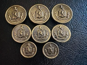 Vintage MILITARY Lion Shield Uniform Buttons Spectemur Agendo Button Lot Buttons - Picture 1 of 4