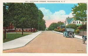 Postcard ~ Waynesville North Carolina, Early Autos on Haywood Street - Picture 1 of 2
