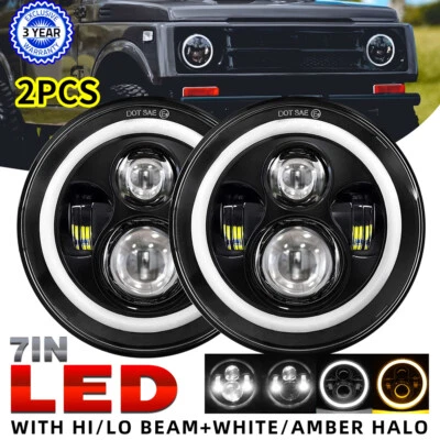 2x 7 Zoll LED IP67 Scheinwerfer E24-Zertifiziert für Suzuki Samurai SJ410 SJ413 - Bild 1 von 4